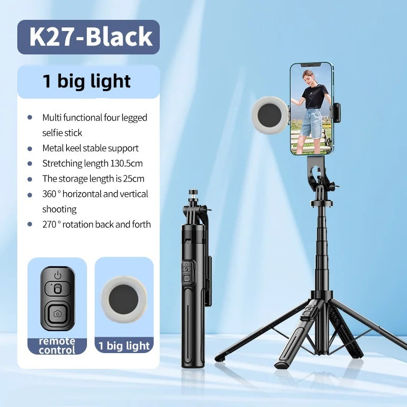 FANGTUOSI 2025 new Tripods For Mobile Phone Camera Holder Clip Smartphone Monopod With big light and microphone Stand For Phone