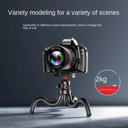 BSLIUFANG 2025 new Flexible Octopus Tripod 2in1 Design Tripod With Phone Holder Side Cold Shoe 1/4'' Screw for Phone Camera DSLR