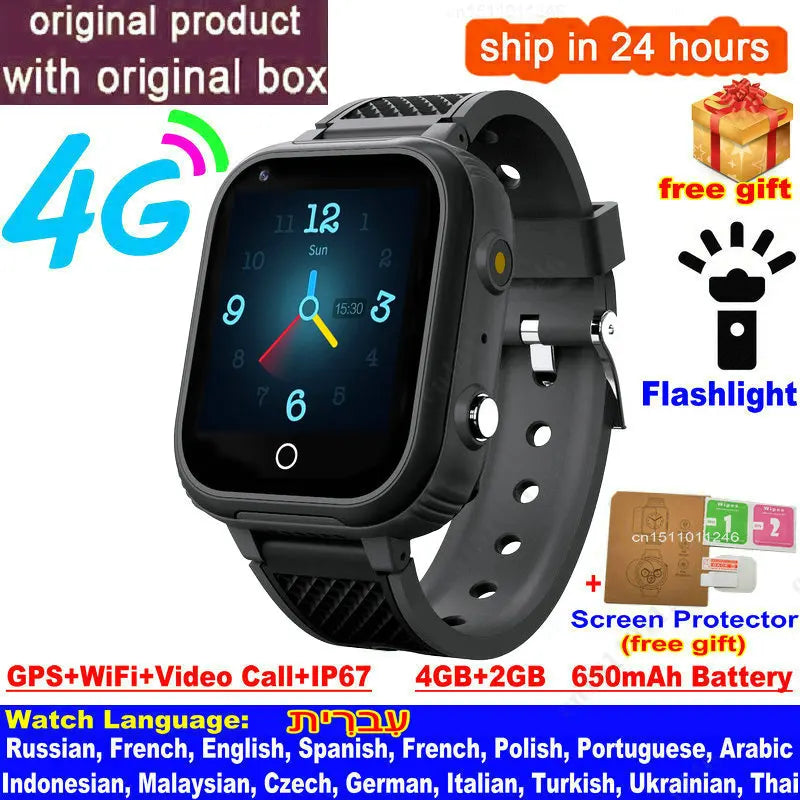 New 4G Smart Watch Kids GPS WIFI Video Call SOS IP67 Waterproof LT21 Child Smartwatch Camera Voice Monitor Tracker Location