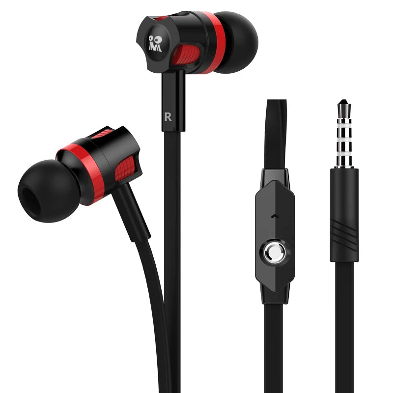 Extra Bass Headphones wired Earphone 3.5mm Earphones With Microphone Noodles Style Sport Headset auriculare for Samsung