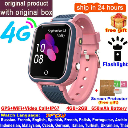 New 4G Smart Watch Kids GPS WIFI Video Call SOS IP67 Waterproof LT21 Child Smartwatch Camera Voice Monitor Tracker Location