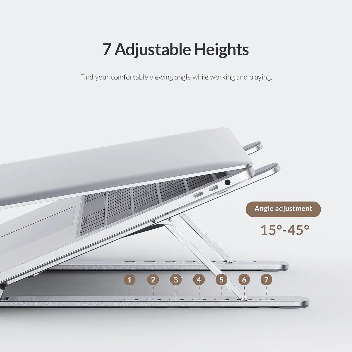 ORICO Foldable Laptop Stand Holder Riser Portable Adjustable Aluminum Notebook Stand Computer Stand 7 Angles for MacBook Tablets