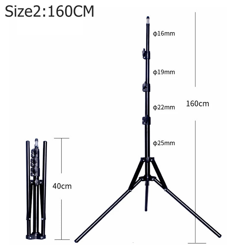 NAGNAHZ 78'' Photographic Lighting Tripod Aluminum Alloy Foldable Portable Light stand Photography Camera Flash Mount Brackets