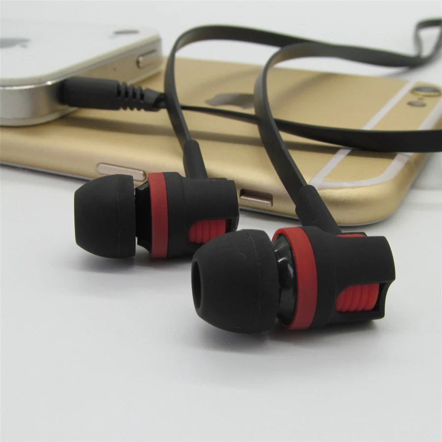 Extra Bass Headphones wired Earphone 3.5mm Earphones With Microphone Noodles Style Sport Headset auriculare for Samsung