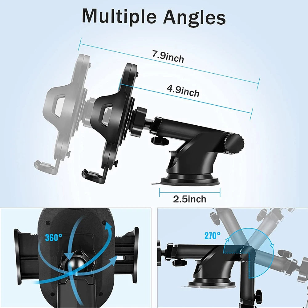 Car Phone Mount Long Arm Suction Cup Sucker Car Phone Holder Stand Mobile Cell Support For iPhone Xiaomi Redmi Samsung Huawei