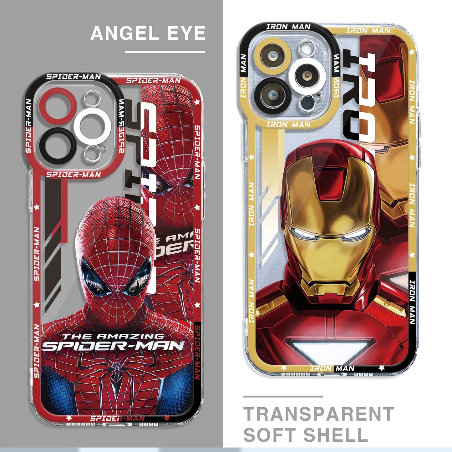Marvel Avengers Spiderman Ironman Case for iPhone SE XS 13 Pro Max 8 X 14 15 Plus 11 Pro 12 Mini 7 6s XR Clear Silicone Cover
