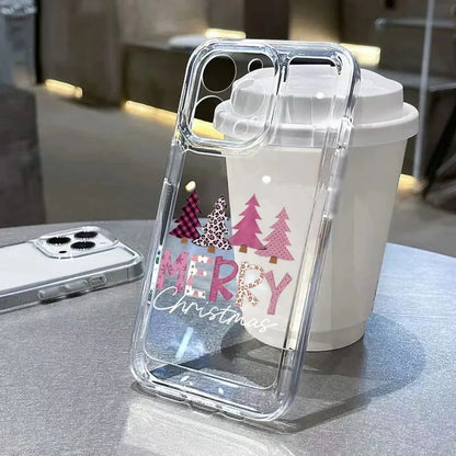 Christmas Tree Letter Snowflake Design Phone Case For iPhone 17 16 15 14 Plus 13 12 11 Pro MAX 16E 17 Air Phone Cover