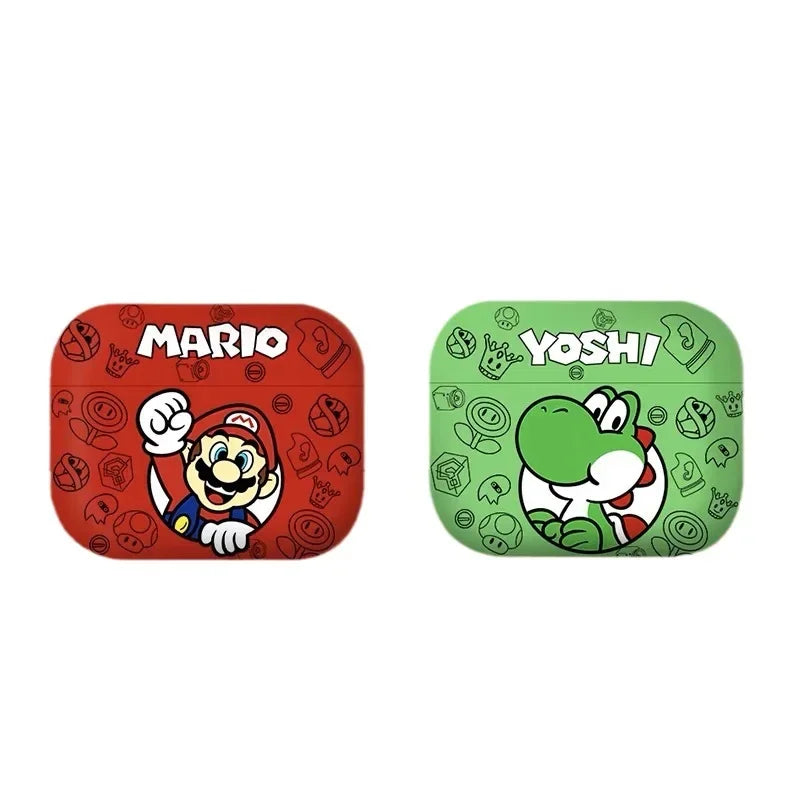 Super Mario Cartoon Printed Earphone Case for Airpods 1 2 3 Pro Pro2 Anime Yoshi Protective Shell Cute Dustproof Headset Cover