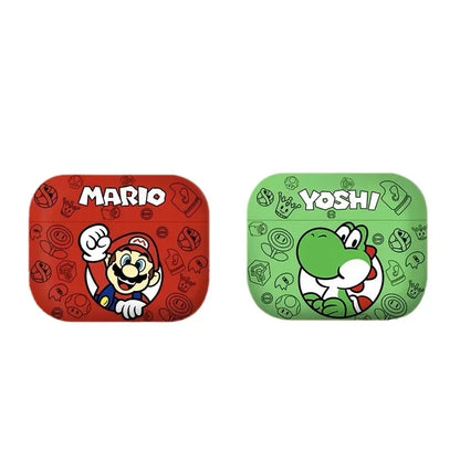 Super Mario Cartoon Printed Earphone Case for Airpods 1 2 3 Pro Pro2 Anime Yoshi Protective Shell Cute Dustproof Headset Cover