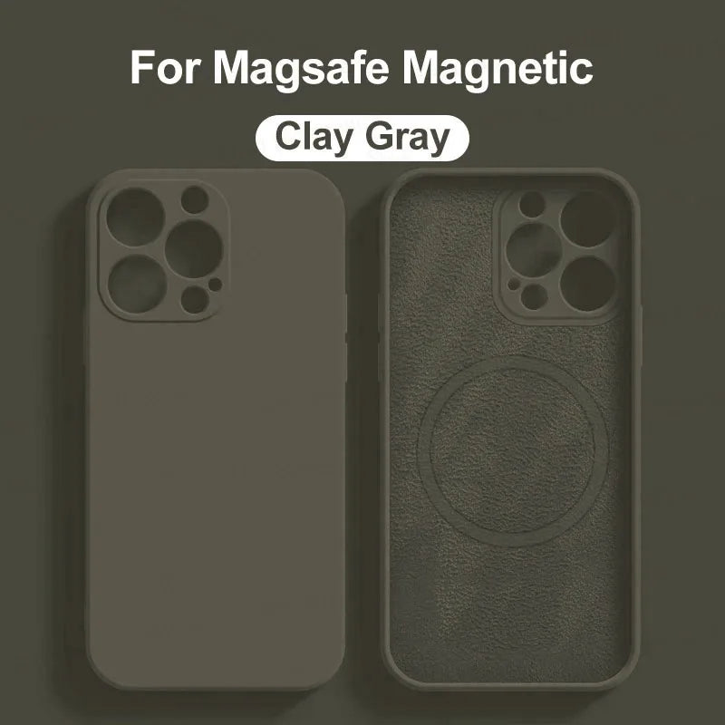 Liquid Silicone For Magsafe Magnetic Case For iPhone 16 15 14 12 11 13 Pro Max 16 Plus Wireless Charging Cover Phone Accessories