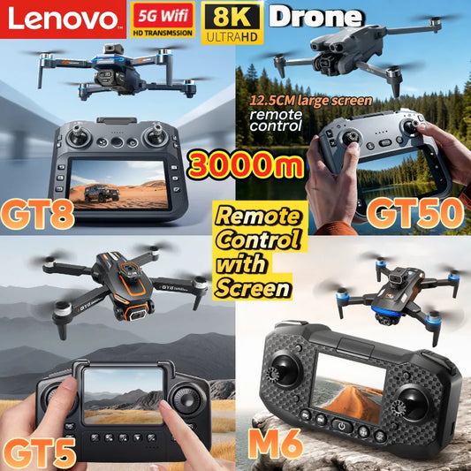 Lenovo Mini RC Drone 8K HD Dual Camera M6 GT8 GT50 GT5  FPV WiFi Quadcopter Obstacle Avoidance Toy Drone