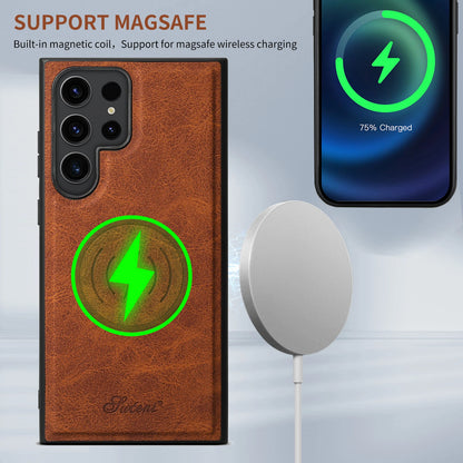 Detachable 2 in 1 Leather Wallet Magnet Card Holder Phone Case For Samsung Galaxy S24 S23 Ultra S22 Plus Wireless charging