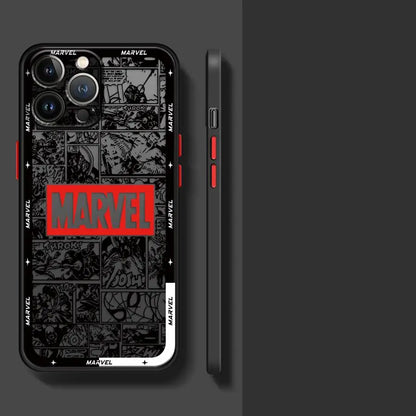 Phone Case for iPhone 16 15 11 12 13 14 Pro Max 16 Plus 12 Mini 7 8 MAX 16e Matte Soft Cover Shell Marvel Ironman Cool Logo
