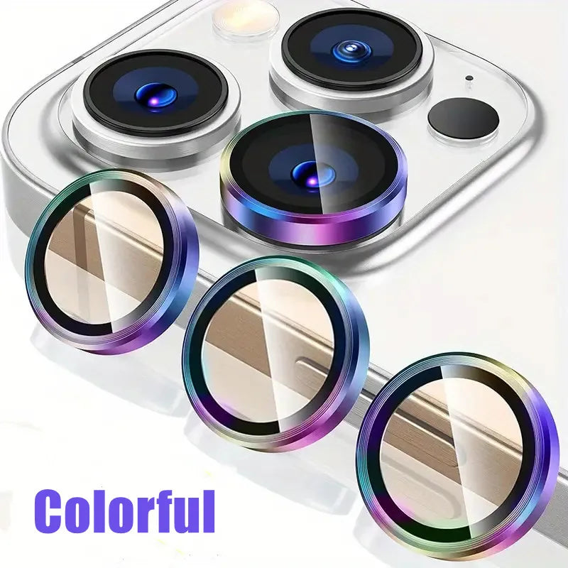 3Pcs Metal Lens Protector Glass For iPhone 16 13 12 11 14 15 Pro Max Mini Camera Lens Protection Film For iPhone 16 14 15 Plus