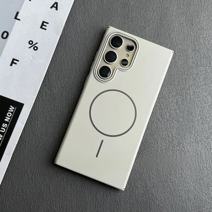 Luxury Slim Matte Magsafe Case for Samsung Galaxy S25 S24 S23 Ultra S22 Plus S21 Note 20 Solid Color Shockproof PC Phone Cover