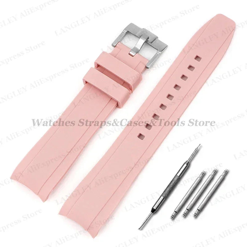 Soft Silicone Watch Strap for Omega for Swatch for MoonSwatch Band Men Women Curved End Diving Rubber Sport Watch Bracelet 20mm