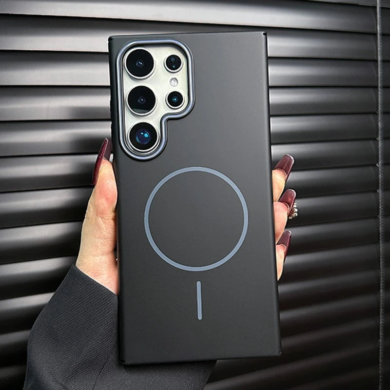 Luxury Slim Matte Magsafe Case for Samsung Galaxy S25 S24 S23 Ultra S22 Plus S21 Note 20 Solid Color Shockproof PC Phone Cover