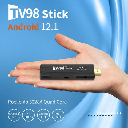 TV98 TV Stick Android 12.1 4K HD 2G 16G TV Box 2.4G 5G Dual Wifi Smart TV Box Media Player TV Receiver Andriod TV Stick