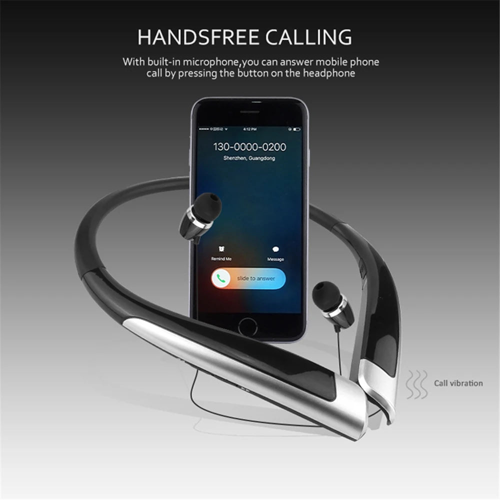 HBS-1100 Stereo Bluetooth Headphone Binaural Hand-free Neckband Earphones Fashion Mini Wireless Headset Binaural Universal