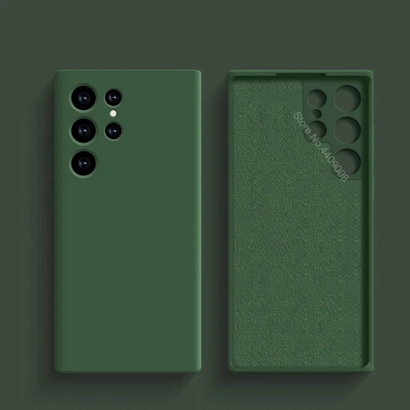 Liquid Silicone Shockproof Case For Samsung Galaxy S24 S23 S22 S21 S25 Ultra A55 A54 A34 A52 5G Accessories Cute Soft Back Cover