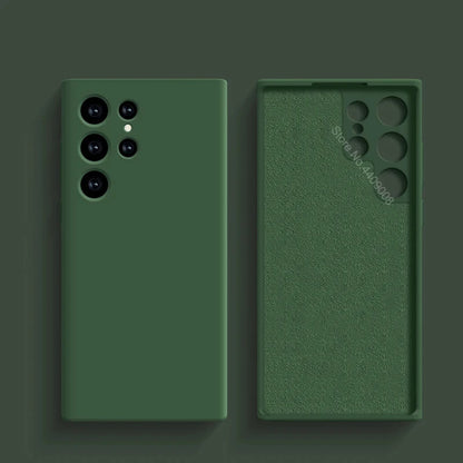 Liquid Silicone Shockproof Case For Samsung Galaxy S24 S23 S22 S21 S25 Ultra A55 A54 A34 A52 5G Accessories Cute Soft Back Cover