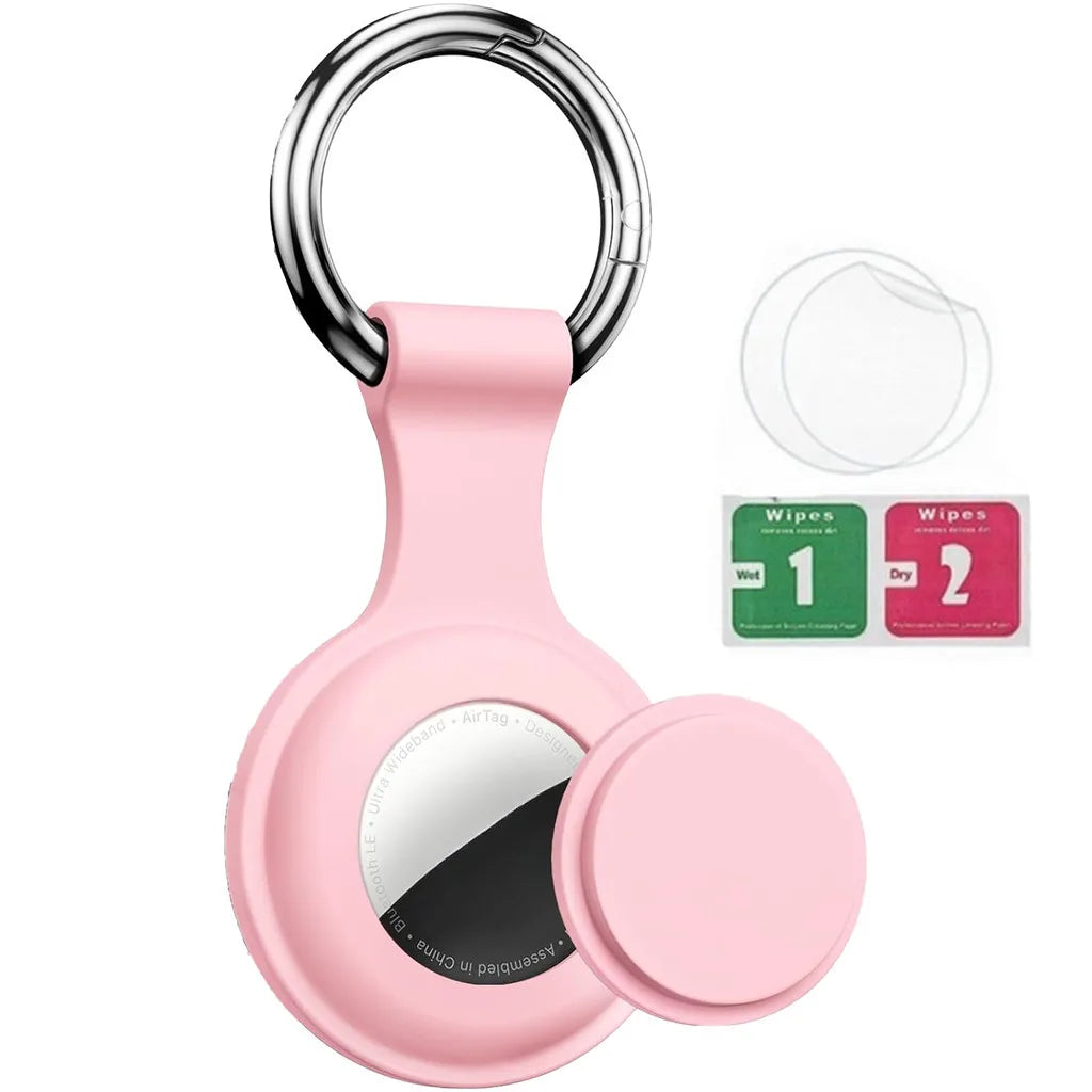 Waterproof AirTag Keychain Holder tag Lock Case Wire Cable,  Anti-Lost Protective Case with Keyring for Luggage, Key, Backpack