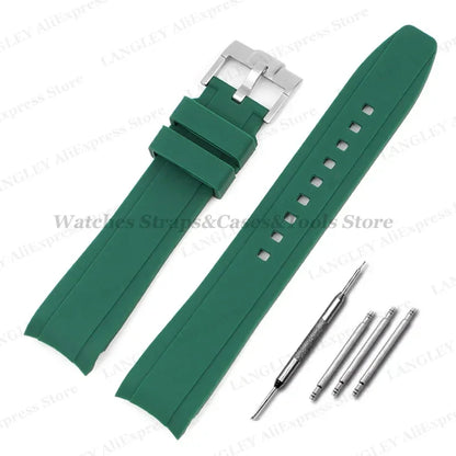 Soft Silicone Watch Strap for Omega for Swatch for MoonSwatch Band Men Women Curved End Diving Rubber Sport Watch Bracelet 20mm