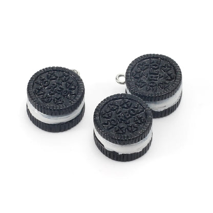 10pcs Macaron Biscuits Cookies Resin Charms Chocolates Snacks Food Pendants for Earrings Keychain Diy Jewelry Making Supplies