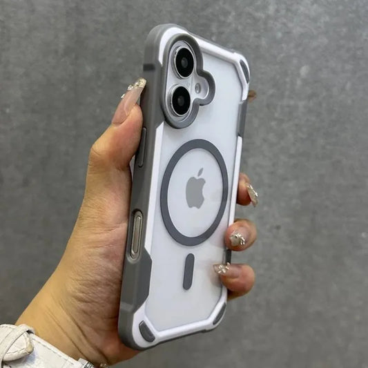 Hit Color Magnetic For Magesafe Wireless Charge Case For iPhone 16 13 14 12 15 Pro Max Transparent Shockproof Bumper Back Cover