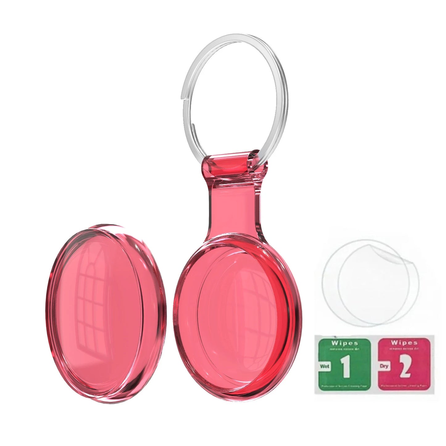 Waterproof AirTag Keychain Holder tag Lock Case Wire Cable,  Anti-Lost Protective Case with Keyring for Luggage, Key, Backpack