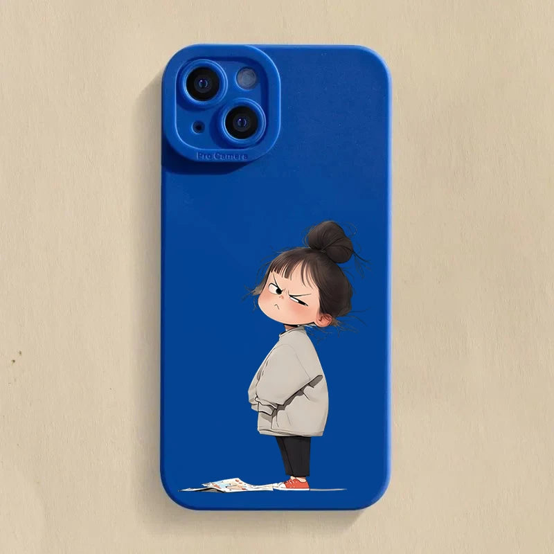 Cute Angry Little Girl Printed Case For Samsung Galaxy S25 S24 S23 S22 S21 Ultra Plus FE A16 A06 A26 A54 A32 A33 A56 Soft Cover