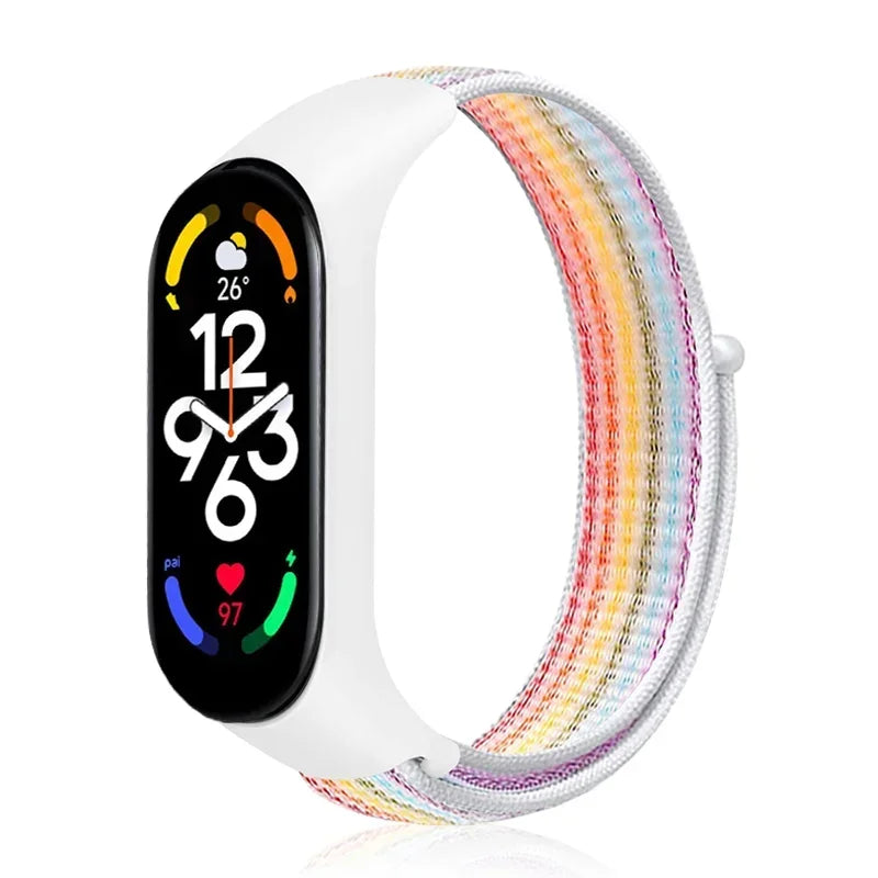 Nylon loop Mi band 4 5 6 Strap Replacement Soft Adjustable Wrist Watchband Pulsera correa For Xiaomi Mi band 3 4 5 6 7 Bracelet