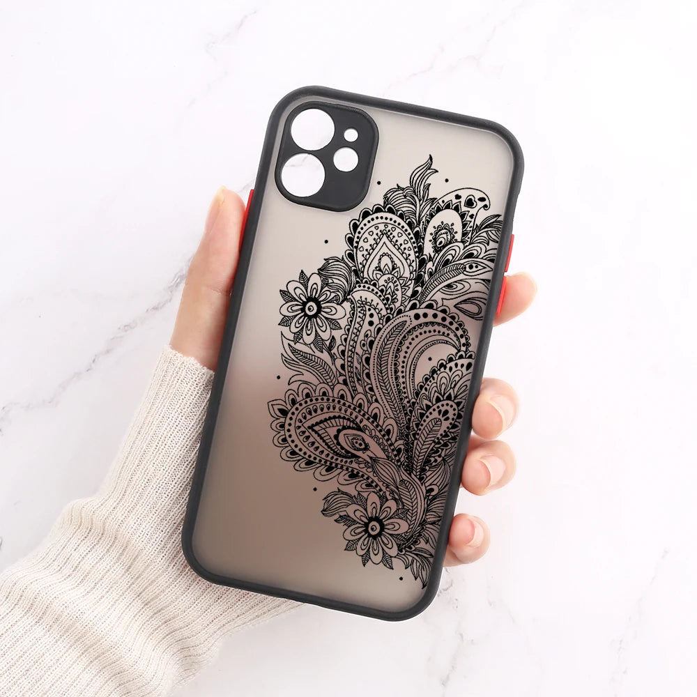 Mandala Dreamcatcher Case For iPhone 11 13 14 12 15 Pro Max Mini XR XS Max 6s 8 7 Plus SE 2022 2020 Clear Shockproof Phone Cover