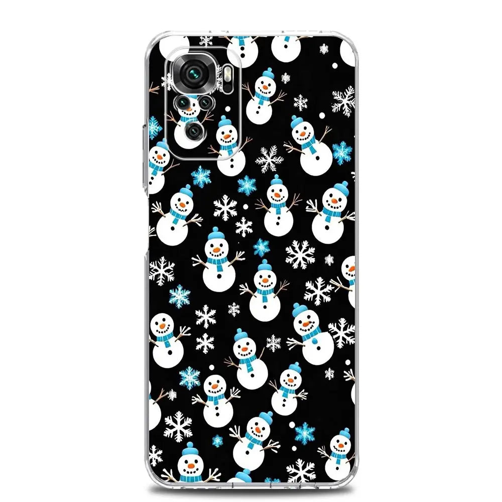 Phone Case For Xiaomi Redmi Note 14 13 12 4G 9S 9 10 11 Pro Plus 5G 14C 13C 12C 10C 9A Clear Soft TPU Cover Cartoon Christmas