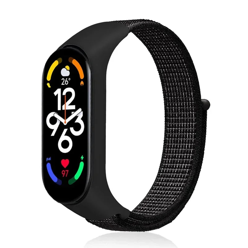 Nylon loop Mi band 4 5 6 Strap Replacement Soft Adjustable Wrist Watchband Pulsera correa For Xiaomi Mi band 3 4 5 6 7 Bracelet