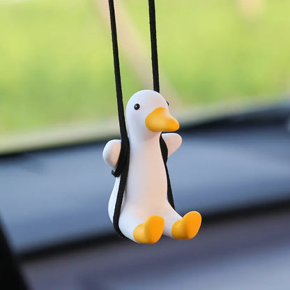 Adorable Duck Car Ornaments for Women, Tire Swing Interior Mirror Pendant
