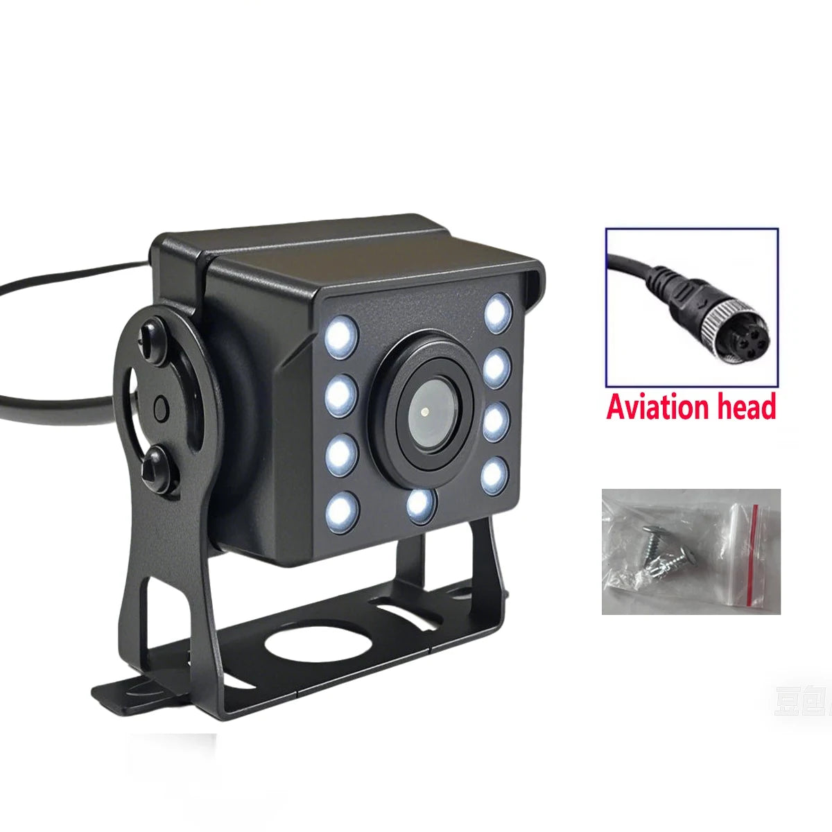 HD car reversing camera car 12-24V bus night vision waterproof reversing camera monitoring waterproof sunscreen CCD