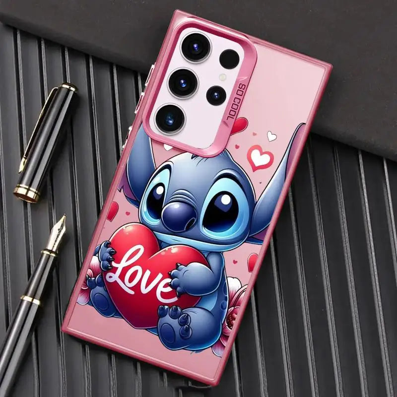Disney Stitch Angel Art Shockproof Case For Samsung Galaxy S24 S23 S22 Ultra S20 FE S21 Plus Note 20 Silicone Shell Phone Cover