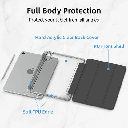 For ipad a16 case 11th 10th Gen Case For iPad Pro Air 13 11 M3 M2 M4  12.9 " 9 8 7 6 5 4 Mini 7 6 Smart case with pen Holder
