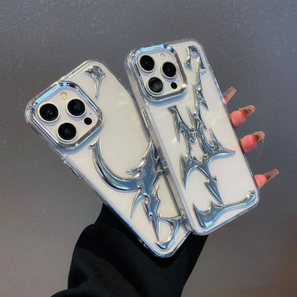 New personality 3D Moon pattern phone Case for iPhone 16 14 13 15 Pro Max Fashion Hollow Slim Shockproof Protective soft Cover