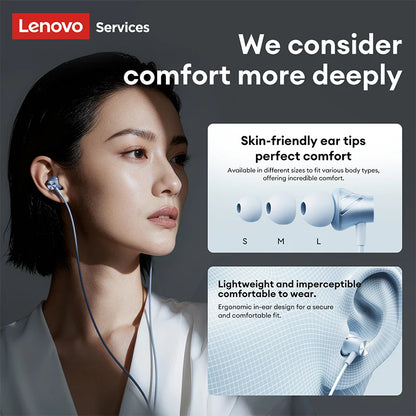 Lenovo Wired Earphone 3.5mm TypeC Semi-in-Earphones For Xiaomi Samsung Huawei Mobile Phones Tablets Desktops Laptops Headphones