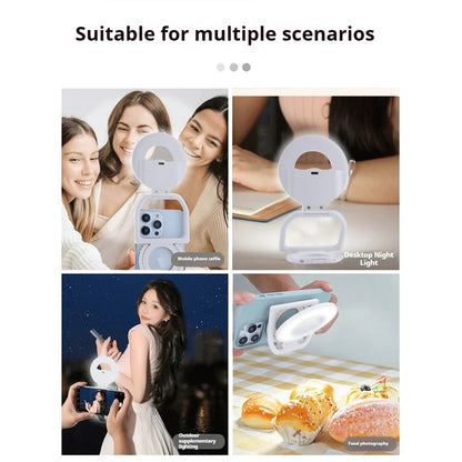 Magnetic Mobile Phone Fill Light Live Streaming Camera Beauty Light RGB Pocket Full-color LED USB Charging Photo Ambient Light