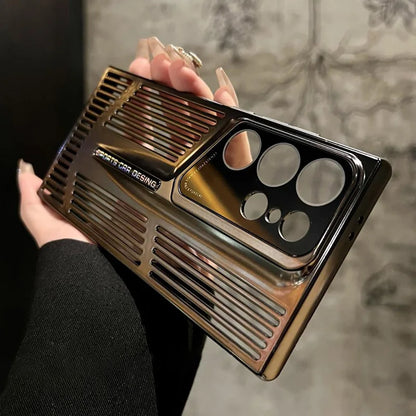 Luxury Heat Dissipation Case For Samsung Galaxy S25 S24 Ultra S23 Plus S22 Breathable Cooling Titanium Shockproof Bumper Cover