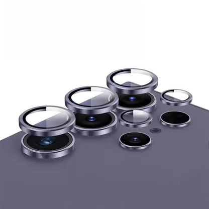 Camera Matel Ring  For Samsung Galxy S24 Ultra S23 FE Plus S24+ S22 S25 ultra Back Lens Tempered Glass Cover Guard Rear Case Cap