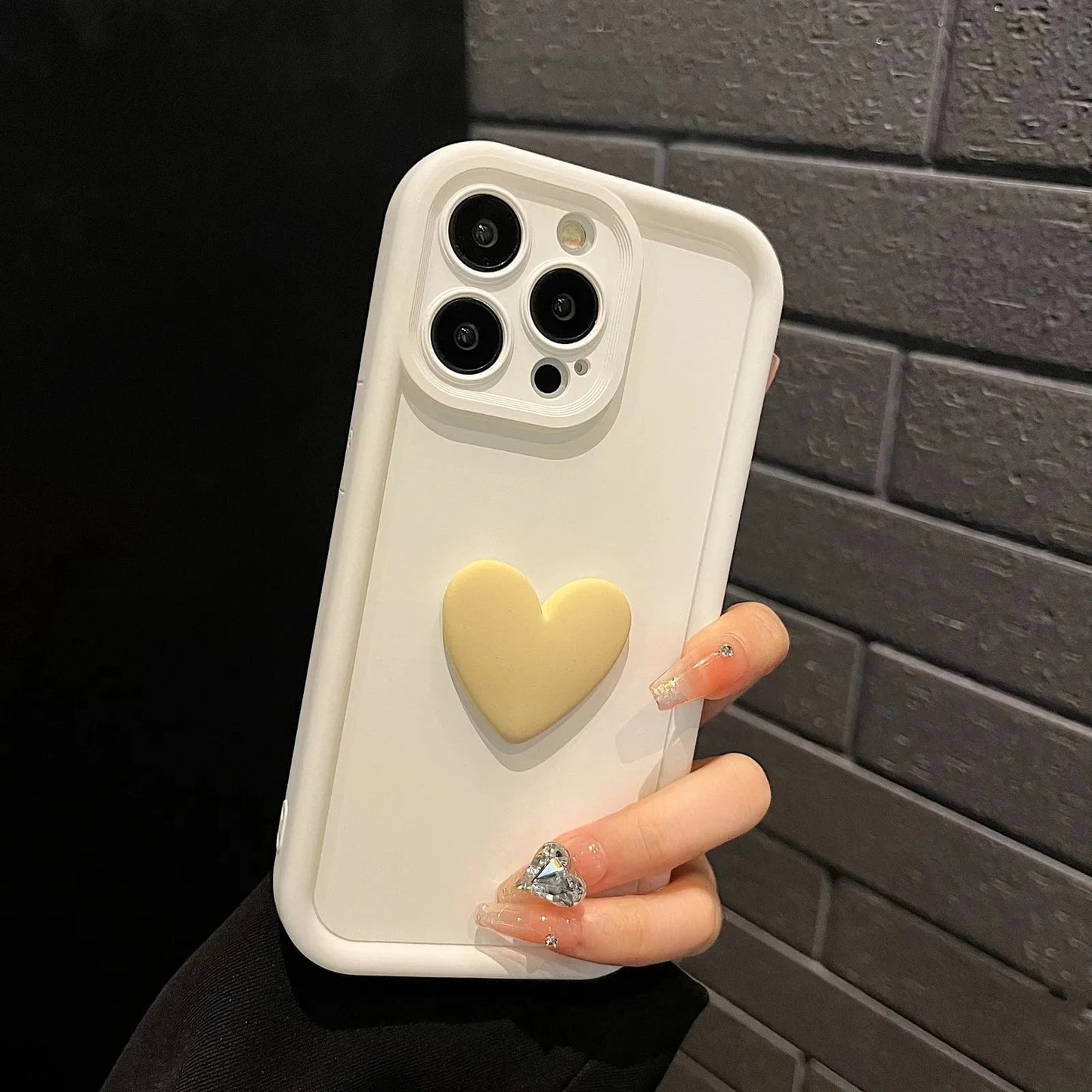 Luxury Cute 3D Love Heart Silicone Phone Case For iPhone 17 Air 16 15 13 12 11 14 Pro Max XR 16 Plus Shockproof Candy Back Cover