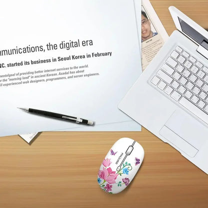 Wireless Mouse for Apple Lenovo Office Creative Cartoon Silent Water Transfer Iris Beautiful Appearance Cute Girl Wireless Mouse