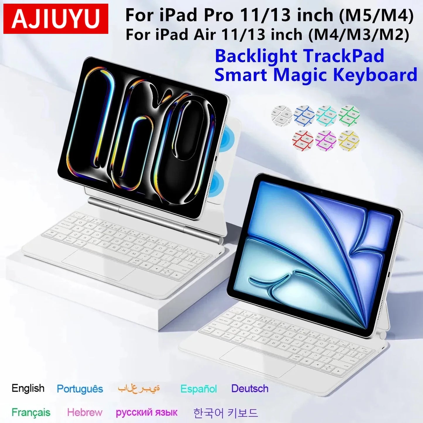 Backlight Magic Keyboard for iPad Pro 11 13 M5 2025 Case for iPad Air 11 13 Inch 2026 M4 M3 M2 Case Pro 13 11 M4 Smart Cover