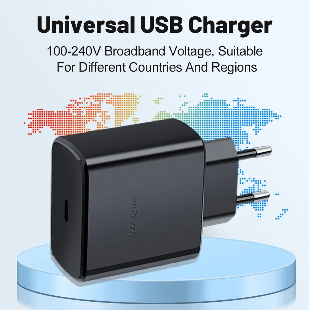 PD Charger 45W for Samsung Galaxy S23 S22 Fast Charging High Speed Type C Mobile Phone Adapter for IPhone Xiaomi