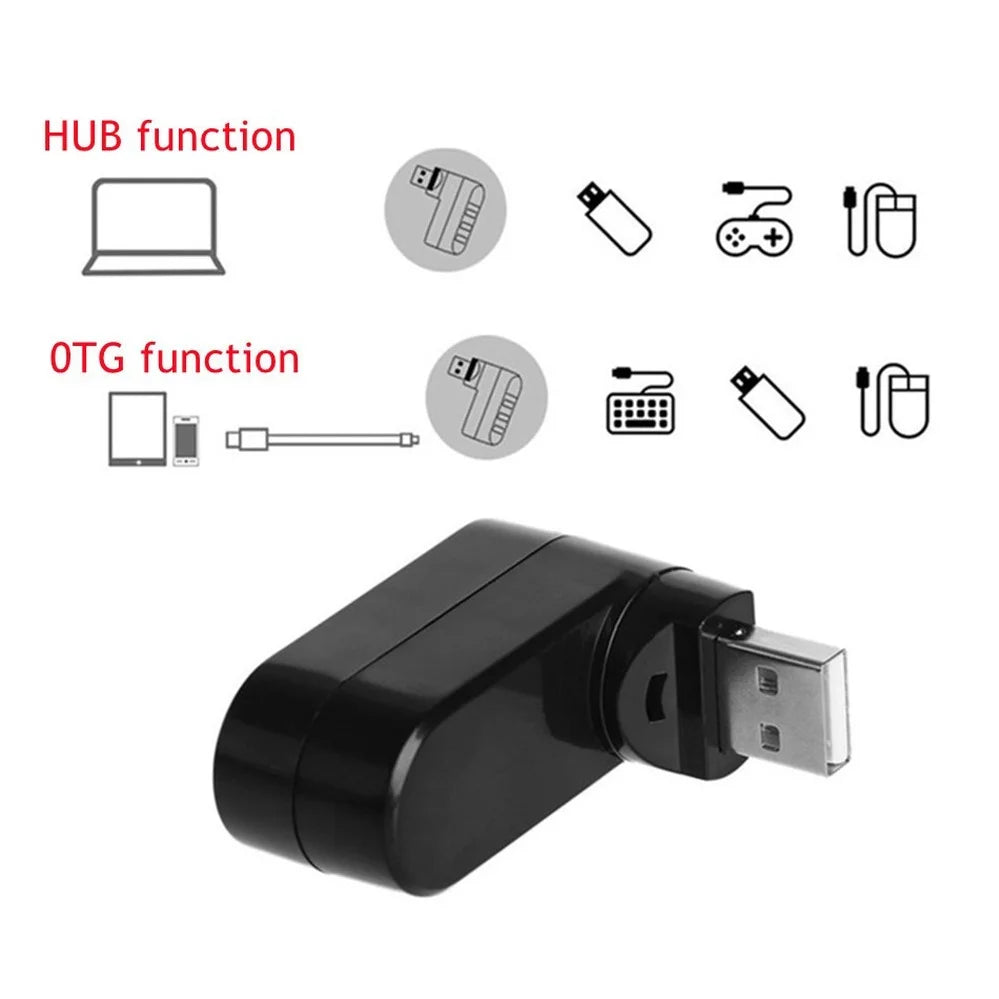 USB 3.0 HUB Adapter 180°Rotatable 3 Port USB 3.0 2.0 HUB High Speed Splitter For Mac Lenovo Xiaomi PC Tablet Huawei Accessories