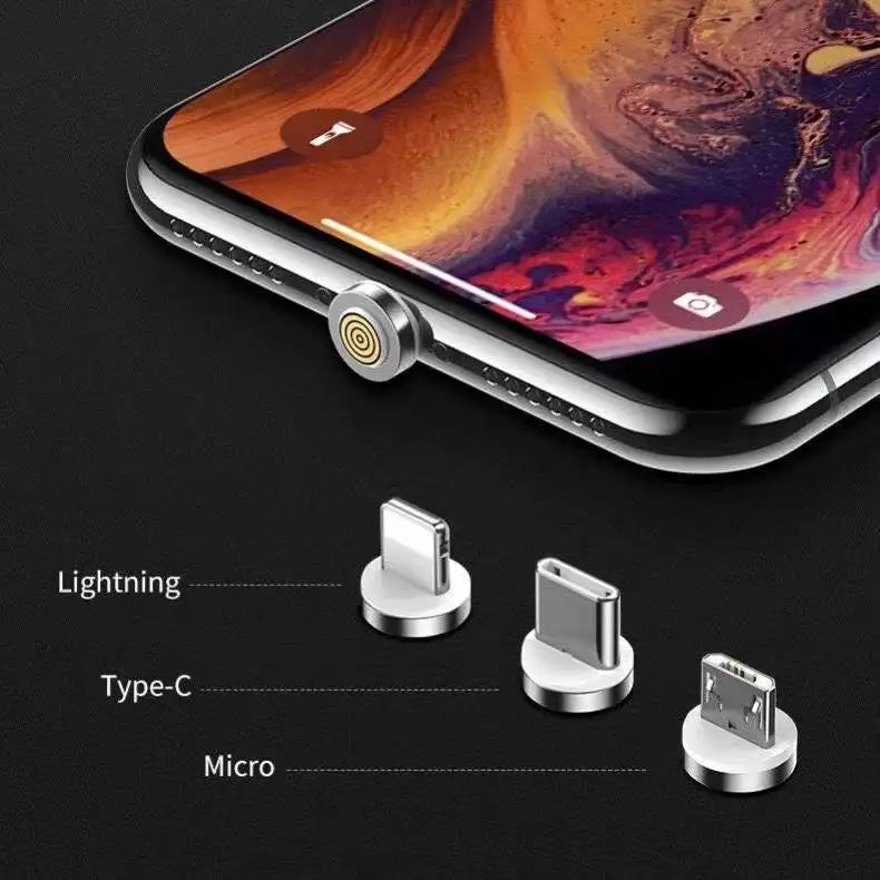 Magnetic Charging Cable Adapter Connector Tips Head for Type C Micro USB iPhone 3A Fast Charging 5Pcs Plugs Not Cable